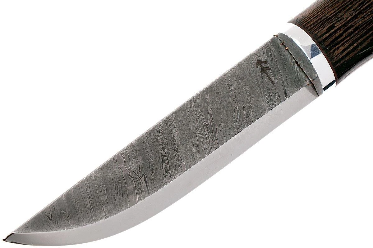 Autine Damascus Bushcrafter, Wengé, Damast, Brown RH Sheath, Cuchillo Bushcraft 5 Autine Damascus Bushcrafter, Wengé, Damast, Brown RH Sheath, Cuchillo Bushcraft - Image 3