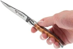 Laguiole En Aubrac 12cm Double Plates, Olive Burl Limado A Mano, L0712LLI-FSJ1 -Navaja Tienda AUL0712LLI FSJ1 07 laguiole en aubrac aul0712lli fsj1 07