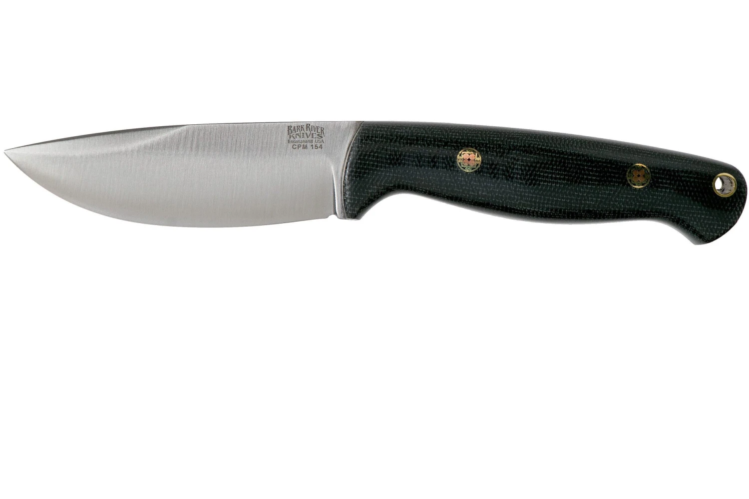 Bark River North Country EDC CPM 154, Black Canvas Micarta, Mosaic Pins Cuchillo Fijo 3 Bark River North Country EDC CPM 154, Black Canvas Micarta, Mosaic Pins Cuchillo Fijo