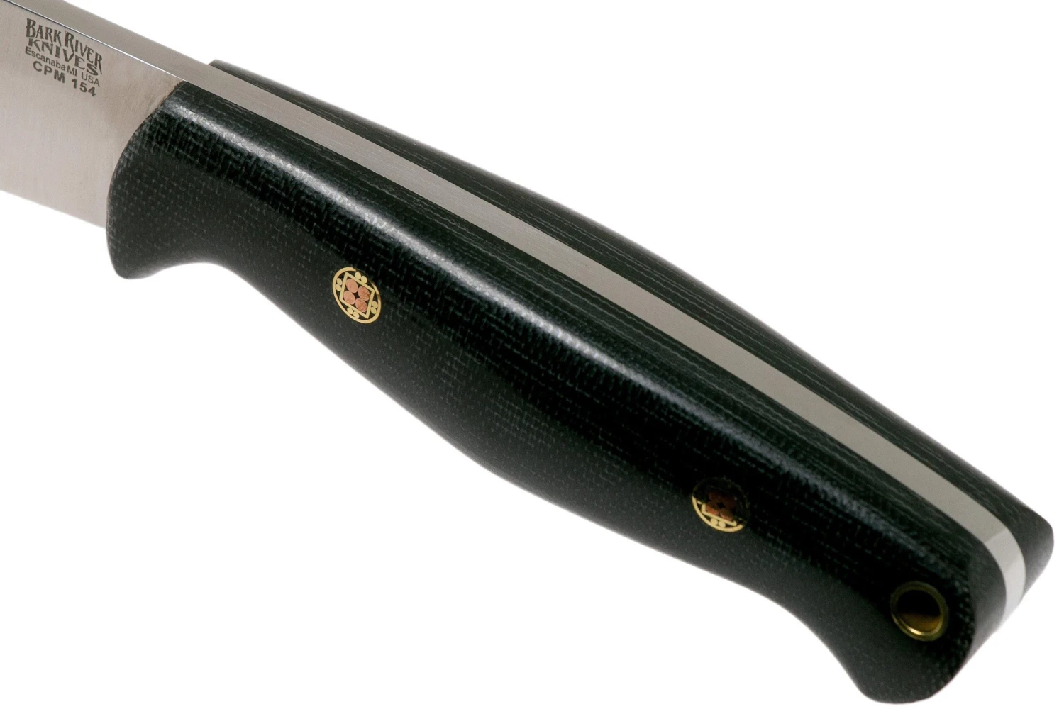 Bark River North Country EDC CPM 154, Black Canvas Micarta, Mosaic Pins Cuchillo Fijo 7 Bark River North Country EDC CPM 154, Black Canvas Micarta, Mosaic Pins Cuchillo Fijo - Image 5