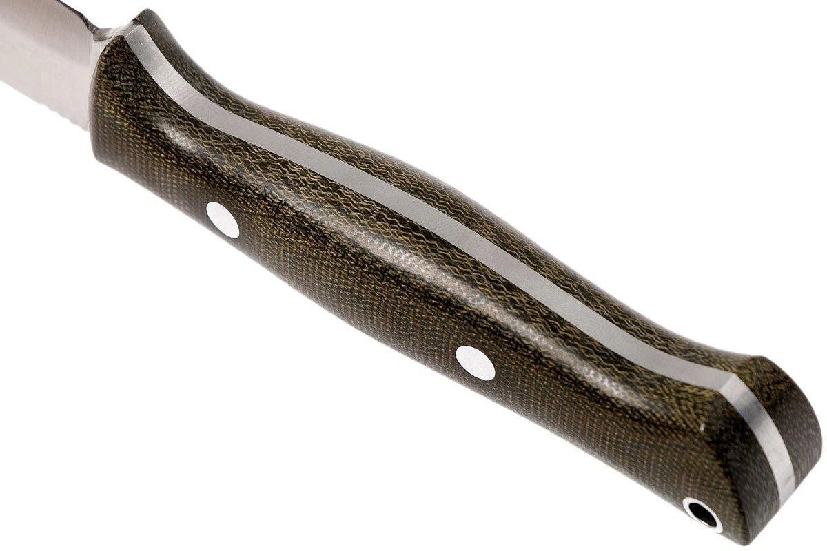 Bark River Gunny Scandi CPM 3V, Green Canvas Micarta, Funda Marrón 6 Bark River Gunny Scandi CPM 3V, Green Canvas Micarta, Funda Marrón - Image 4