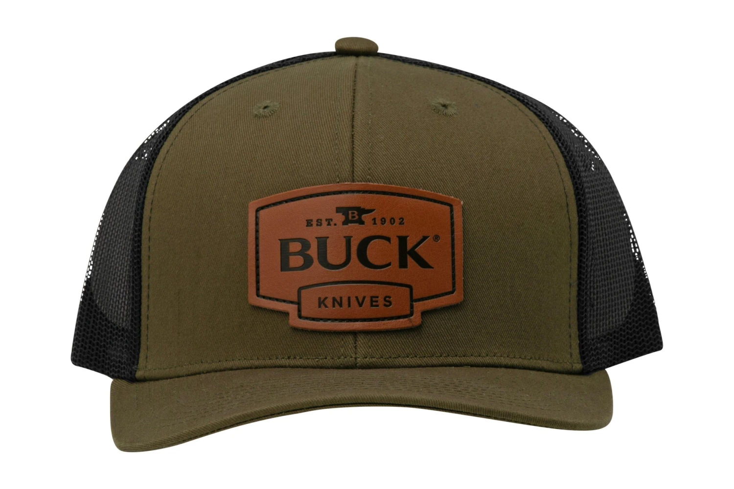 Buck Logo Leather Patch Cap 89160, OD Green/Black, Gorra 3 Buck Logo Leather Patch Cap 89160, OD Green/Black, Gorra