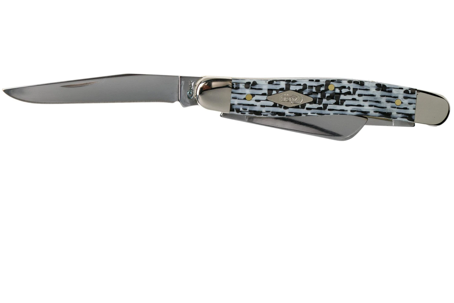 Case Medium Stockman White & Black Carbon Fiber-G10 Weave Smooth, 38923 10318 SS Navaja 5 Case Medium Stockman White & Black Carbon Fiber-G10 Weave Smooth, 38923 10318 SS Navaja - Image 3