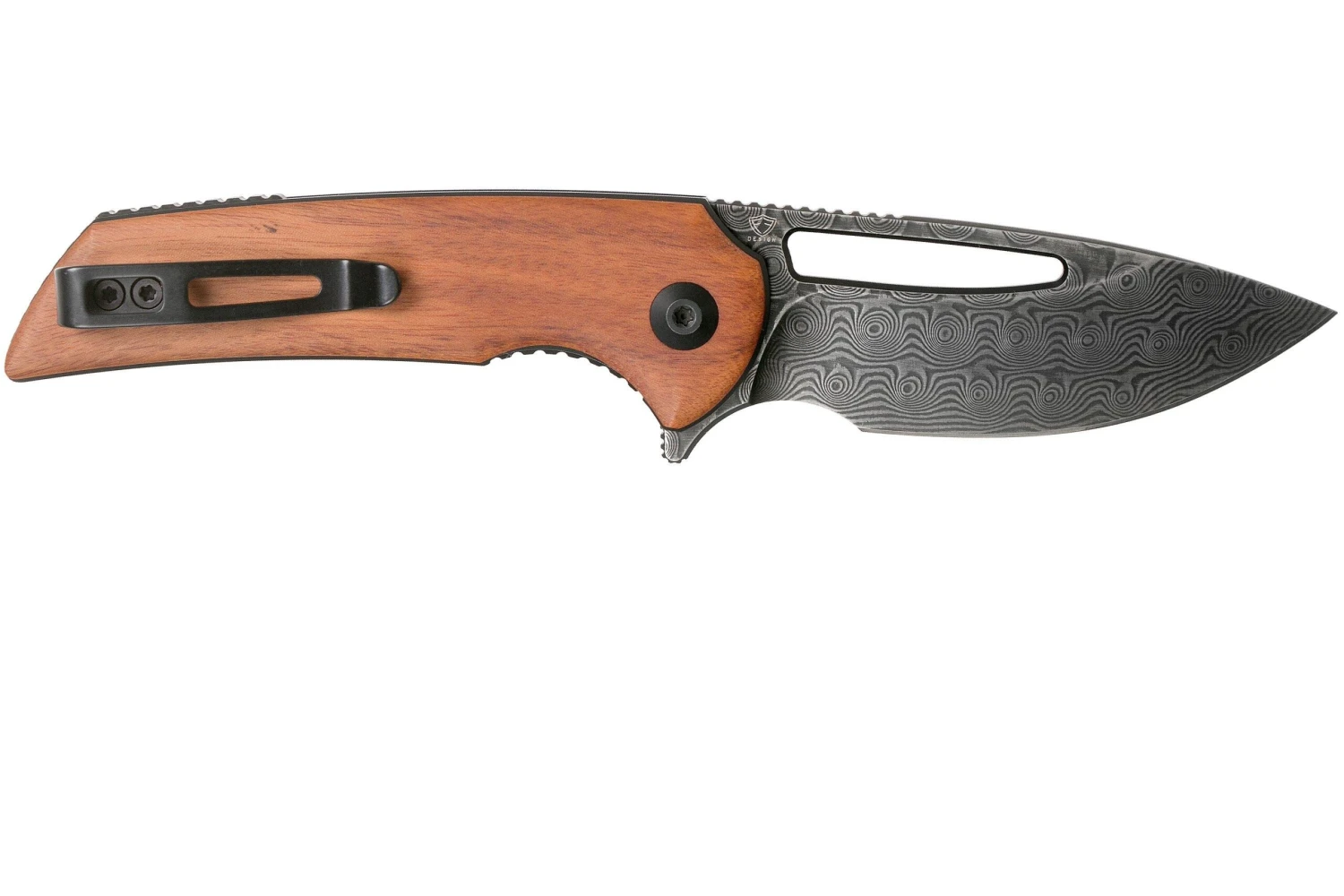 Civivi Odium C2010DS-1 Damascus, Cuibourtia Wood Navaja, Ferrum Forge Design 4 Civivi Odium C2010DS-1 Damascus, Cuibourtia Wood Navaja, Ferrum Forge Design - Image 2