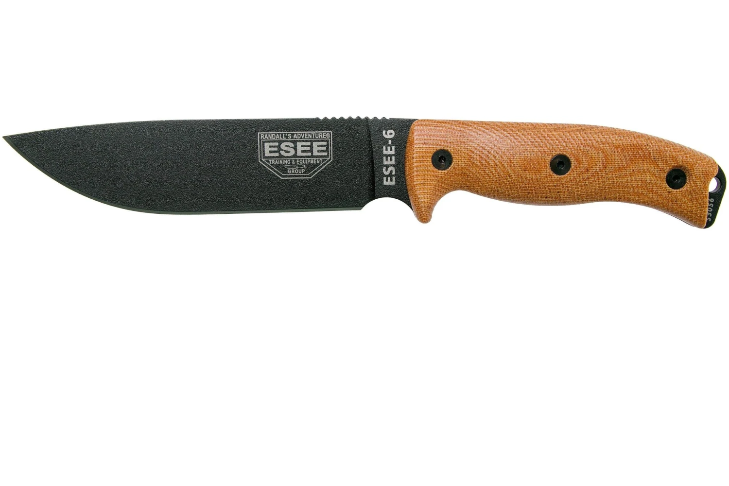 ESEE Model 6 Black Blade 3D Natural Canvas Micarta Cuchillo De Supervivencia 6PB-011 Funda Negra + Clip Plate 3 ESEE Model 6 Black Blade 3D Natural Canvas Micarta Cuchillo De Supervivencia 6PB-011 Funda Negra + Clip Plate