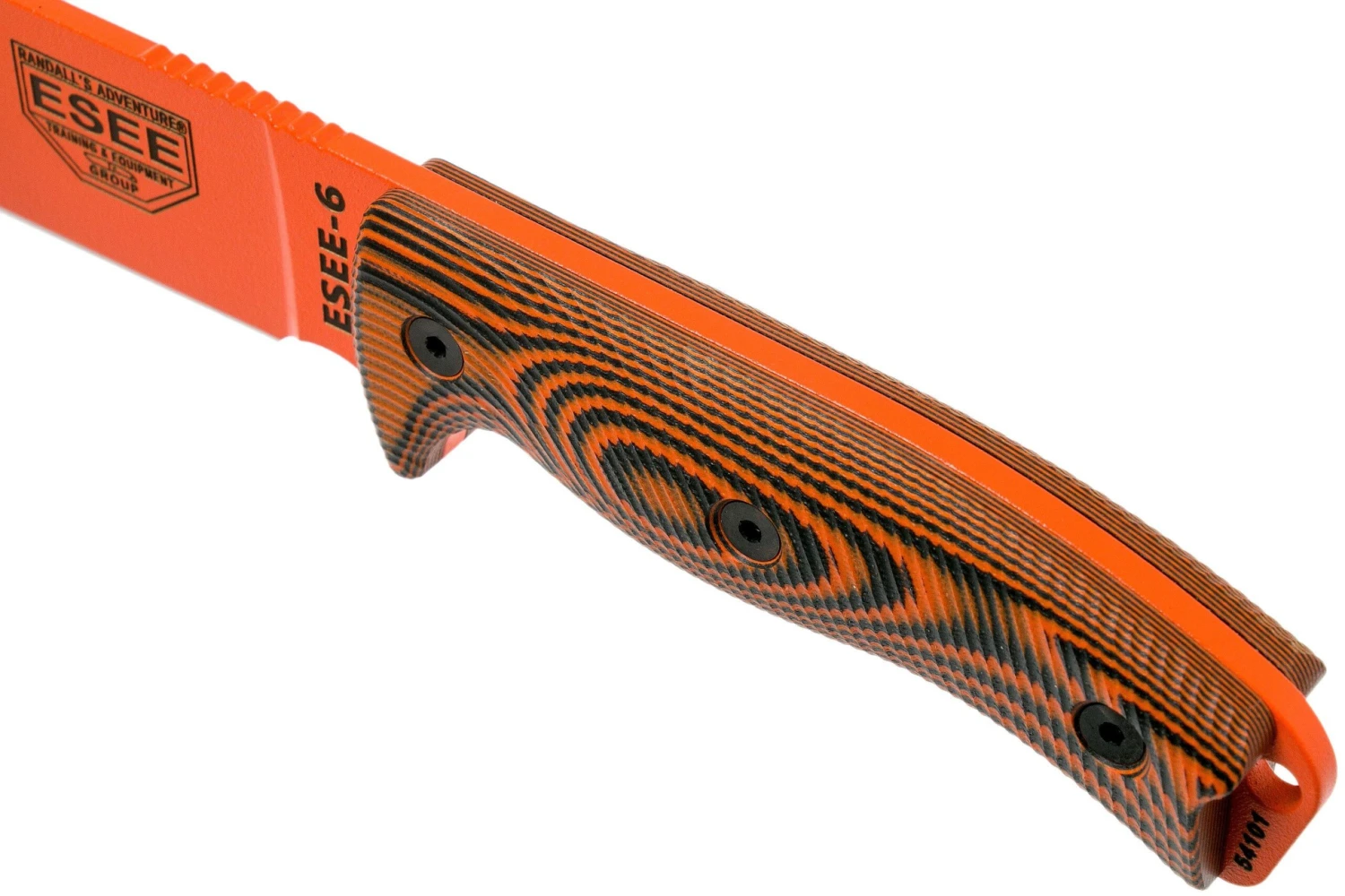 ESEE Model 6 Orange Blade 3D Neon Orange-Black G10 Cuchillo De Supervivencia 6POR-006 Funda Negra + Clip Plate 7 ESEE Model 6 Orange Blade 3D Neon Orange-Black G10 Cuchillo De Supervivencia 6POR-006 Funda Negra + Clip Plate - Image 5