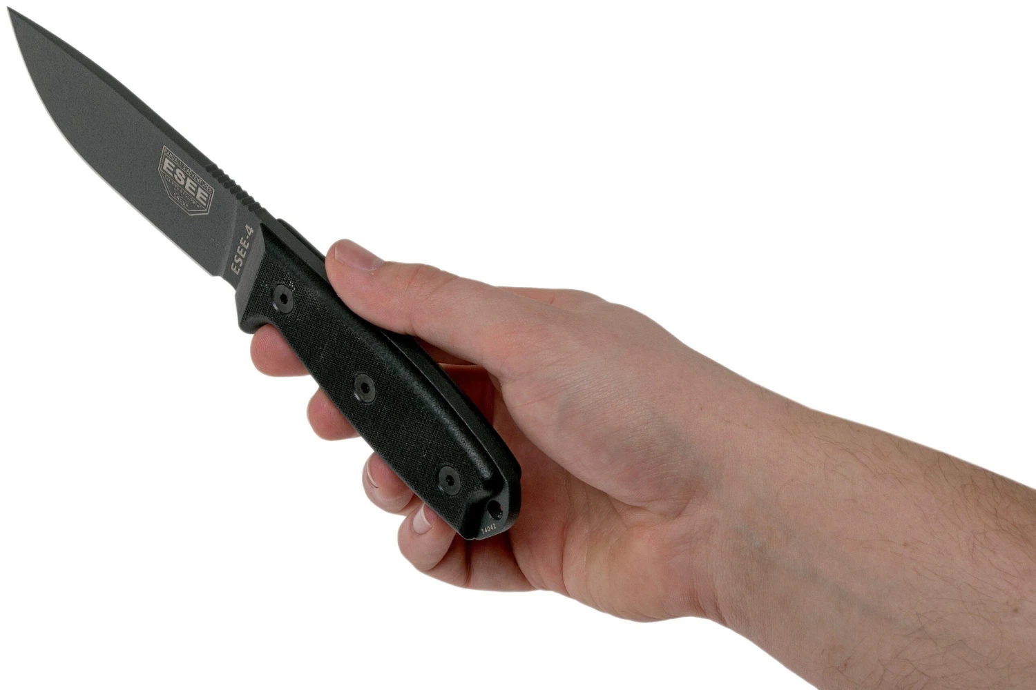 ESEE Model 4 Tactical Gunsmoke, Black Handle 4P-TG-B Con Funda + Clip 8 ESEE Model 4 Tactical Gunsmoke, Black Handle 4P-TG-B Con Funda + Clip - Image 6