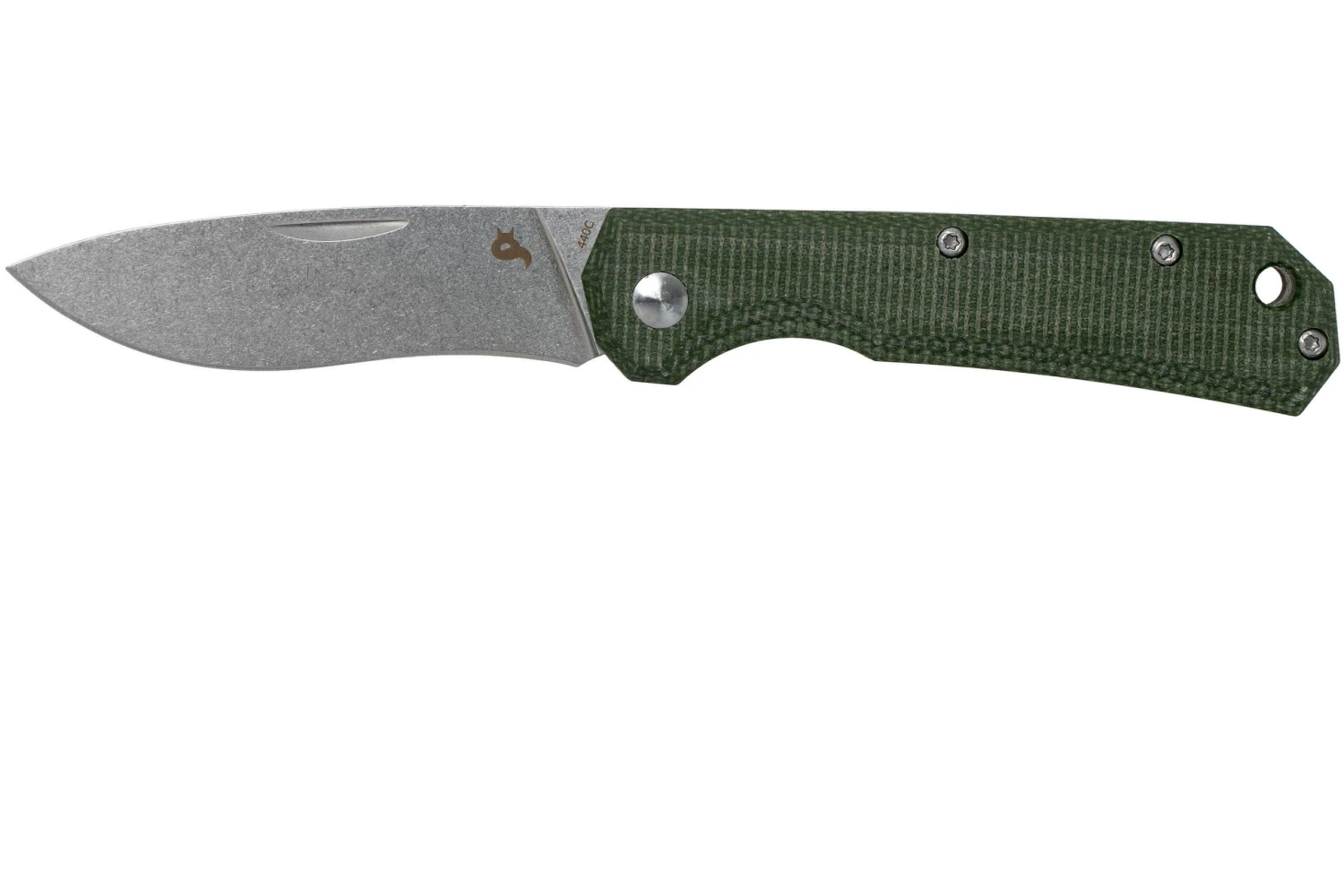 Fox Black Fox Ciol Folding Knife BF-748MI Green Micarta Navaja, Denis Simonutti Design 3 Fox Black Fox Ciol Folding Knife BF-748MI Green Micarta Navaja, Denis Simonutti Design