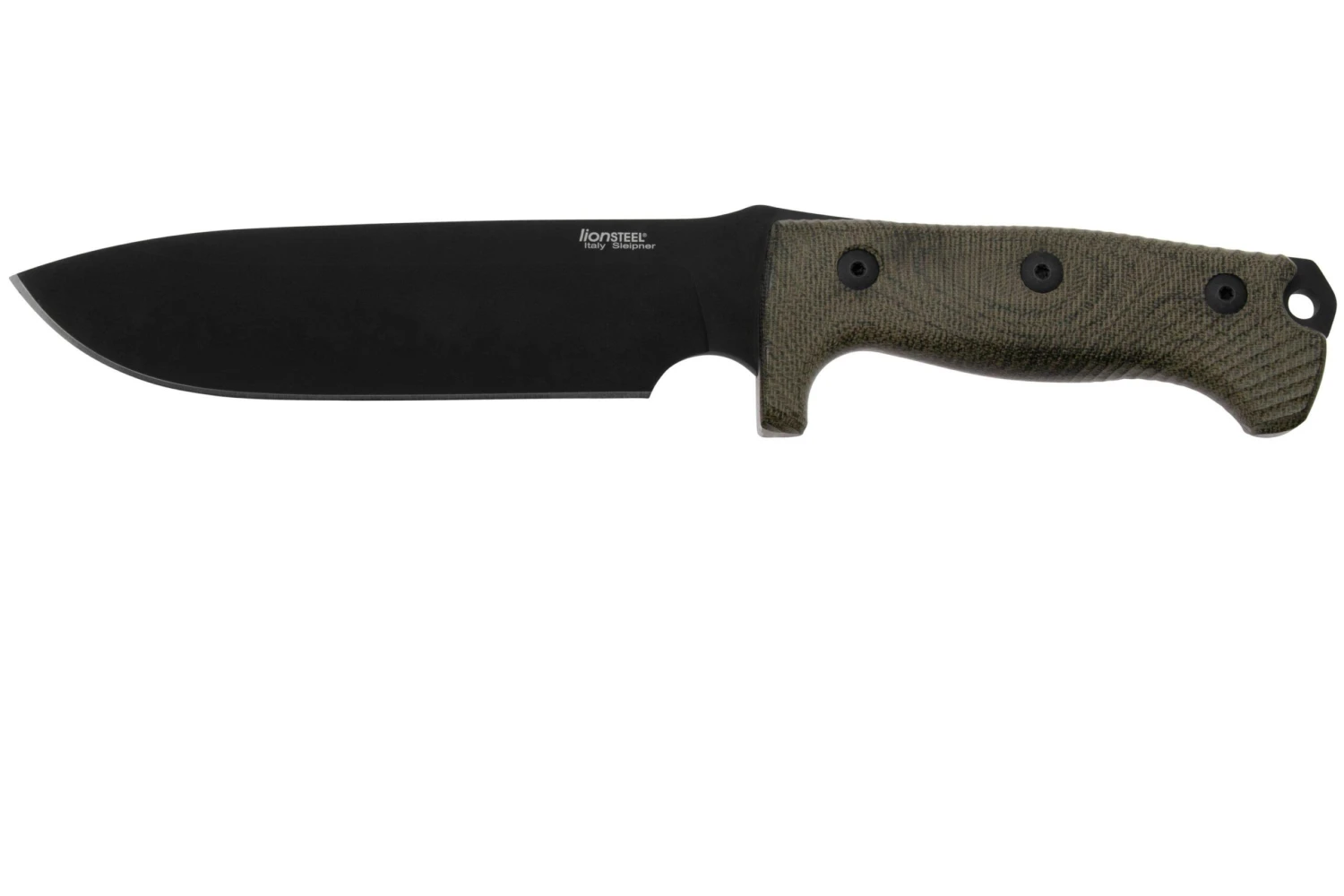 LionSteel M7B CVG Black, Green Canvas Micarta Cuchillo Fijo, Molletta Design 3 LionSteel M7B CVG Black, Green Canvas Micarta Cuchillo Fijo, Molletta Design