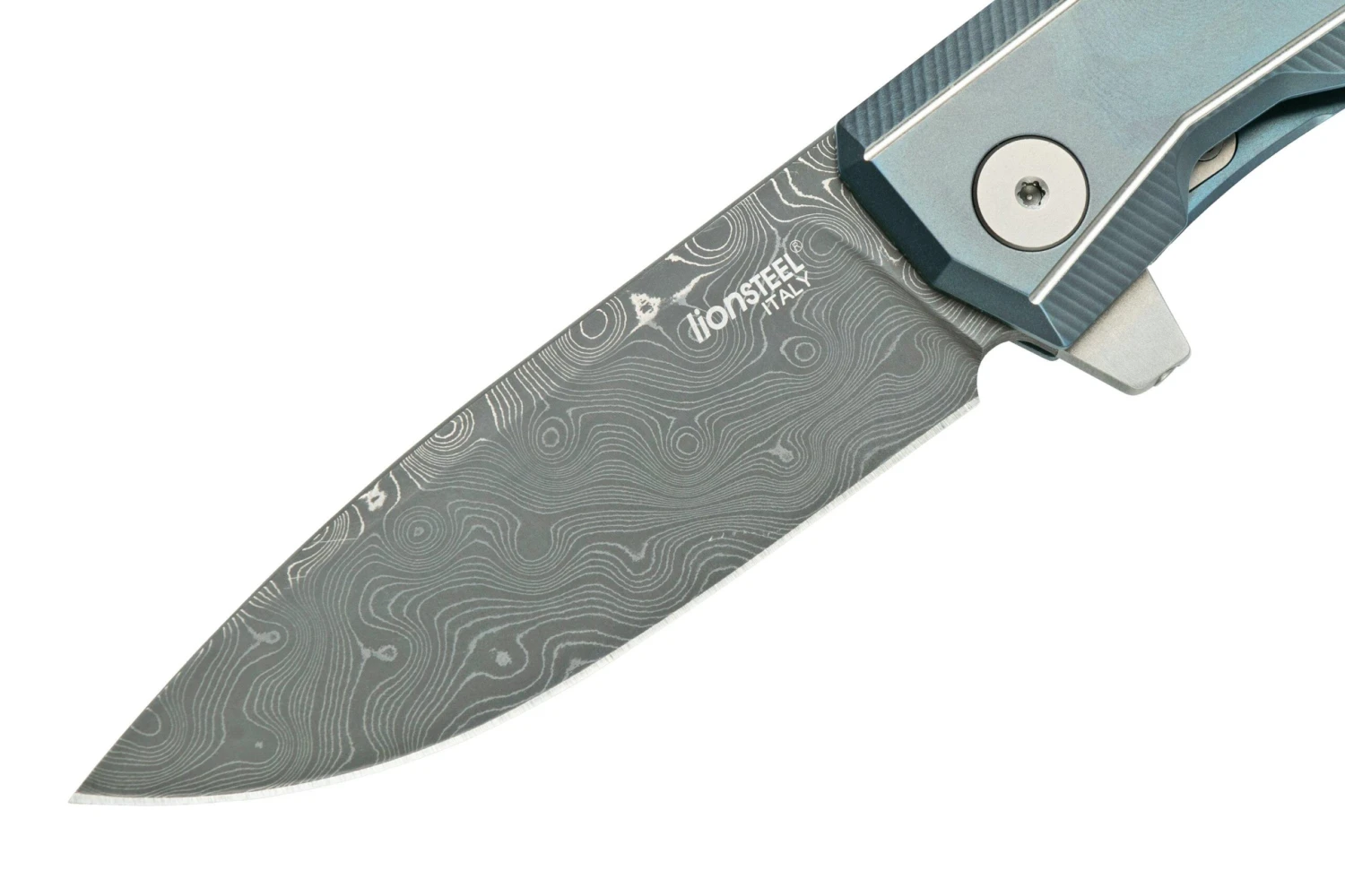 LionSteel Myto Damascus, Blue Titanium MT01D-BL Navaja, Diseño Molletta 5 LionSteel Myto Damascus, Blue Titanium MT01D-BL Navaja, Diseño Molletta - Image 3