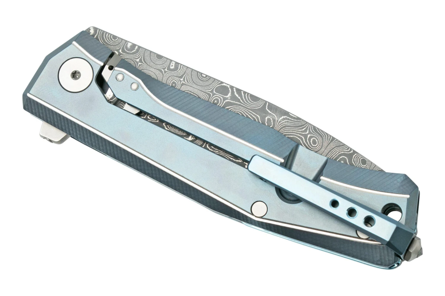 LionSteel Myto Damascus, Blue Titanium MT01D-BL Navaja, Diseño Molletta 6 LionSteel Myto Damascus, Blue Titanium MT01D-BL Navaja, Diseño Molletta - Image 4