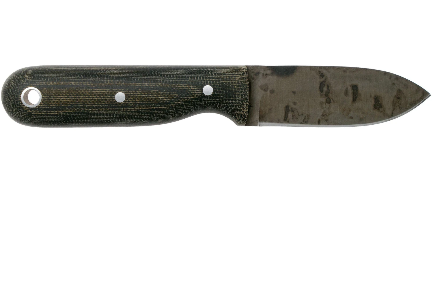 LT Wright Bushbaby HC, 1075, Matte Black Micarta, Leather Sheath, Cuchillo Bushcraft 4 LT Wright Bushbaby HC, 1075, Matte Black Micarta, Leather Sheath, Cuchillo Bushcraft - Image 2