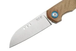 MKM Root RT-NC Satin Natural Canvas Micarta Navaja, Diseño Jens Anso -Navaja Tienda MMK RT NC 03 mkm