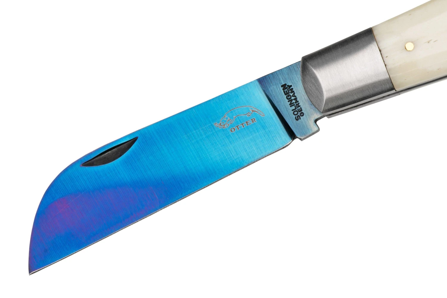 Otter Anchor Knife 173 KN M.L Large Blue Carbon, Bone, Brass Anchor, Navaja 5 Otter Anchor Knife 173 KN M.L Large Blue Carbon, Bone, Brass Anchor, Navaja - Image 3