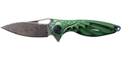 Rike Mini Hummingbird Navaja Damascus, Verde