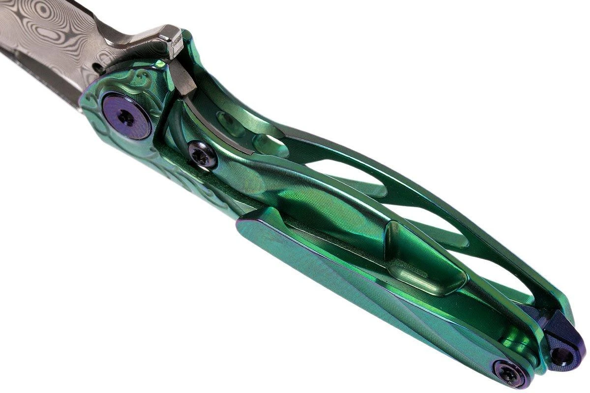 Rike Mini Hummingbird Navaja Damascus, Verde 7 Rike Mini Hummingbird Navaja Damascus, Verde - Image 5