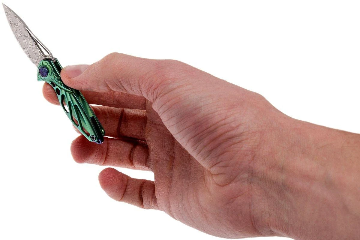 Rike Mini Hummingbird Navaja Damascus, Verde 10 Rike Mini Hummingbird Navaja Damascus, Verde - Image 8
