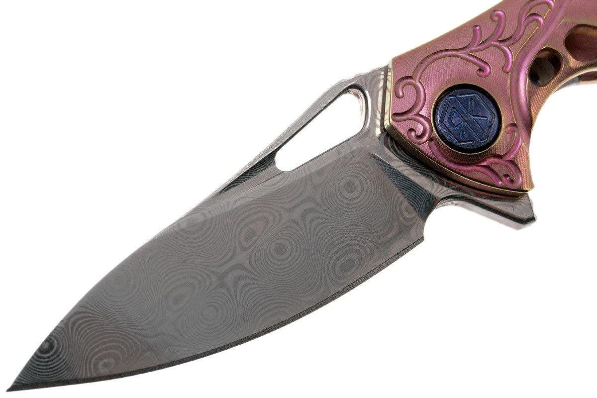 Rike Mini Hummingbird Navaja Damascus, Rosa 5 Rike Mini Hummingbird Navaja Damascus, Rosa - Image 3