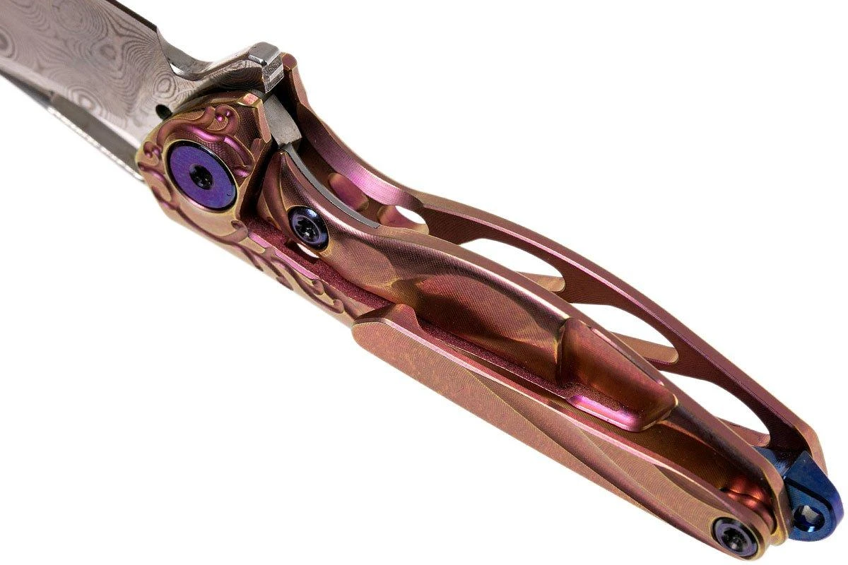 Rike Mini Hummingbird Navaja Damascus, Rosa 7 Rike Mini Hummingbird Navaja Damascus, Rosa - Image 5