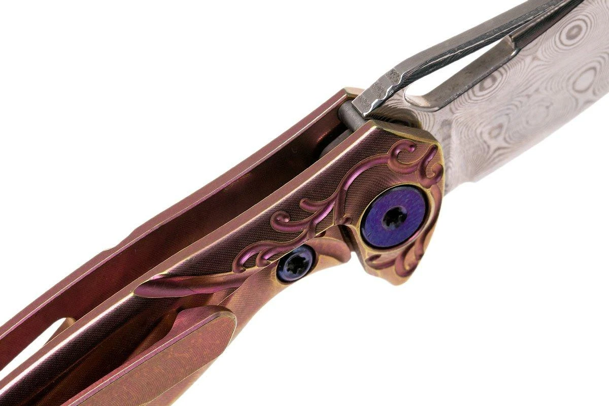 Rike Mini Hummingbird Navaja Damascus, Rosa 8 Rike Mini Hummingbird Navaja Damascus, Rosa - Image 6