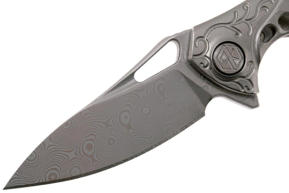 Rike Mini Hummingbird Navaja Damascus, Stonewashed 5 Rike Mini Hummingbird Navaja Damascus, Stonewashed - Image 3