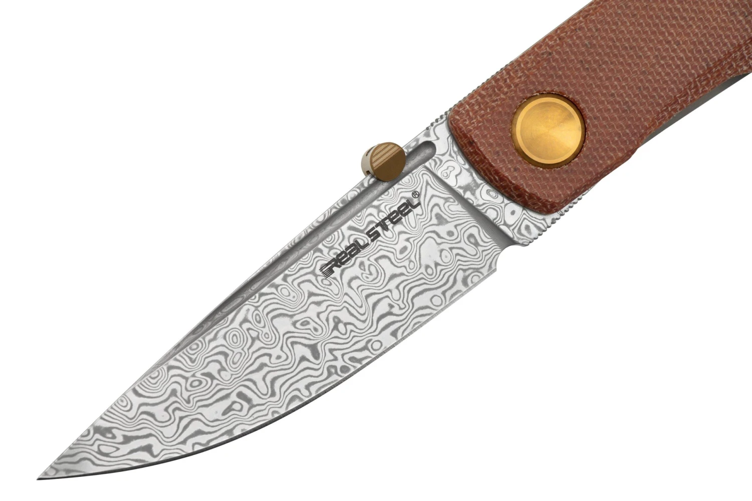 Real Steel Luna Boost Premium, Damascus, Brown Micarta Knivesandtools Exclusive Navaja 5 Real Steel Luna Boost Premium, Damascus, Brown Micarta Knivesandtools Exclusive Navaja - Image 3