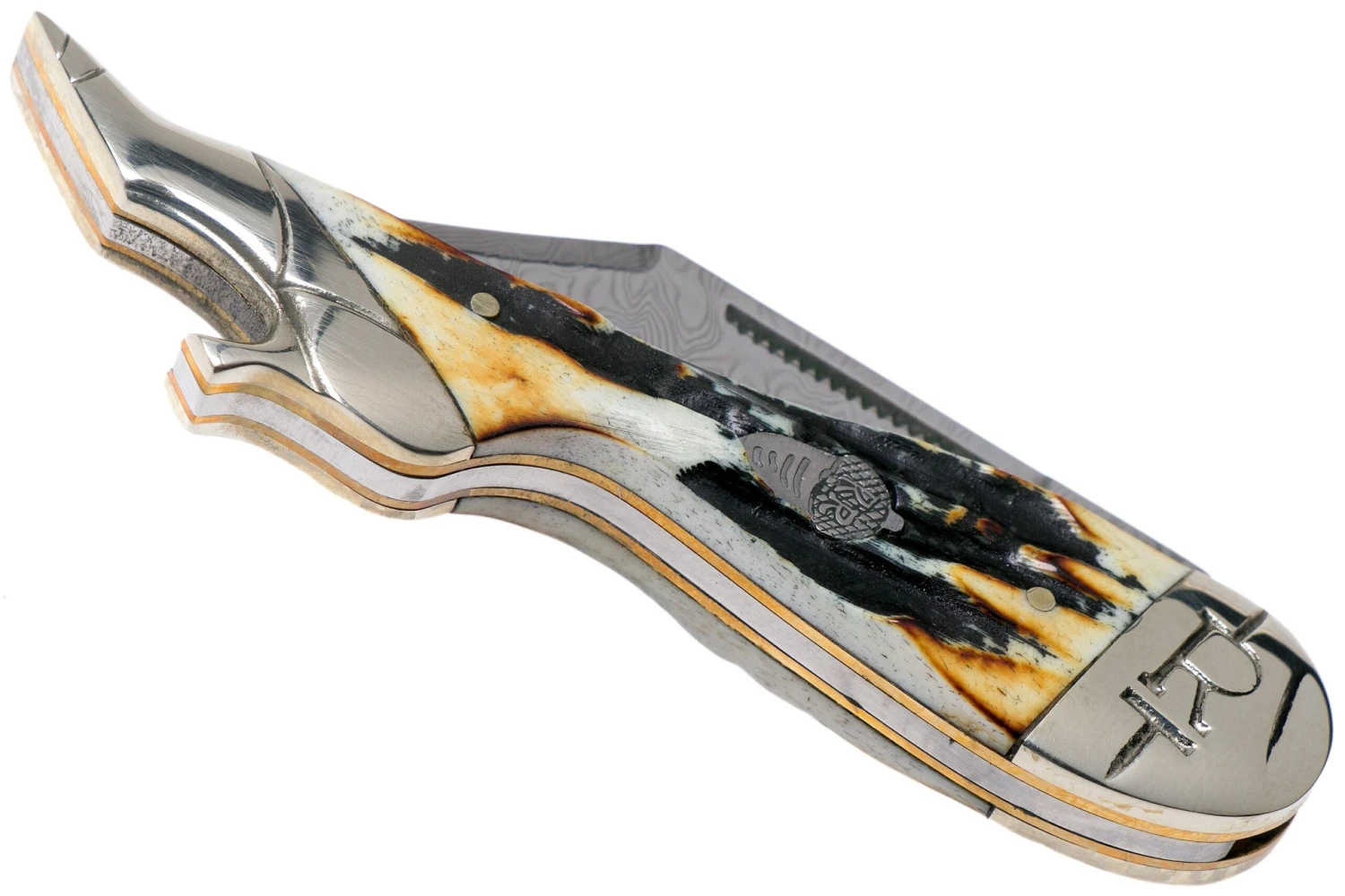 Rough Ryder Lady Leg Knife Cinnamon Stag RR2162 Damascus Navaja Slipjoint 6 Rough Ryder Lady Leg Knife Cinnamon Stag RR2162 Damascus Navaja Slipjoint - Image 4