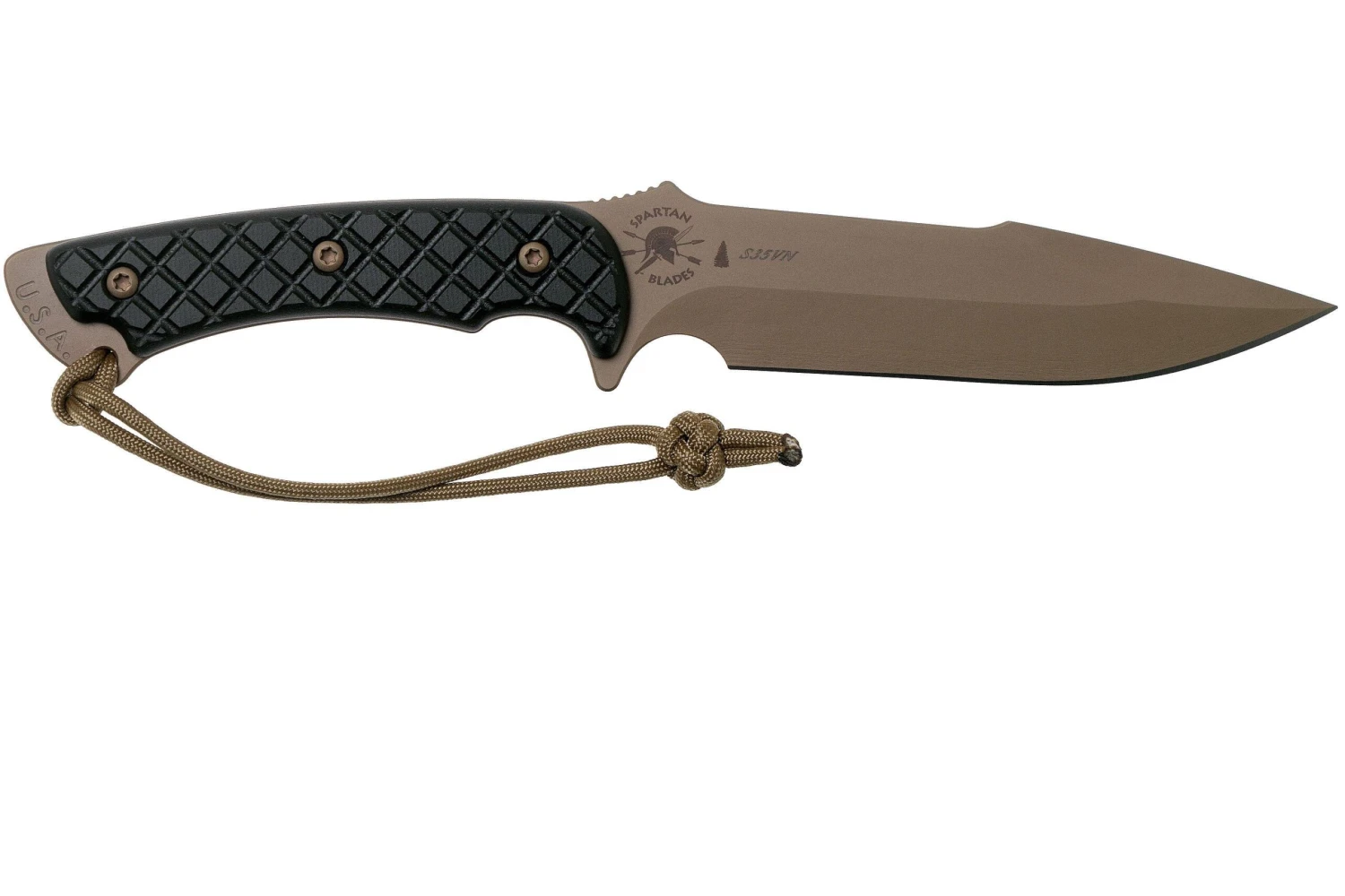 Spartan Blades Horkos SB4DEBKKYTN Flat Dark Earth/Black/Tan Sheath Cuchillo De Supervivencia 4 Spartan Blades Horkos SB4DEBKKYTN Flat Dark Earth/Black/Tan Sheath Cuchillo De Supervivencia - Image 2