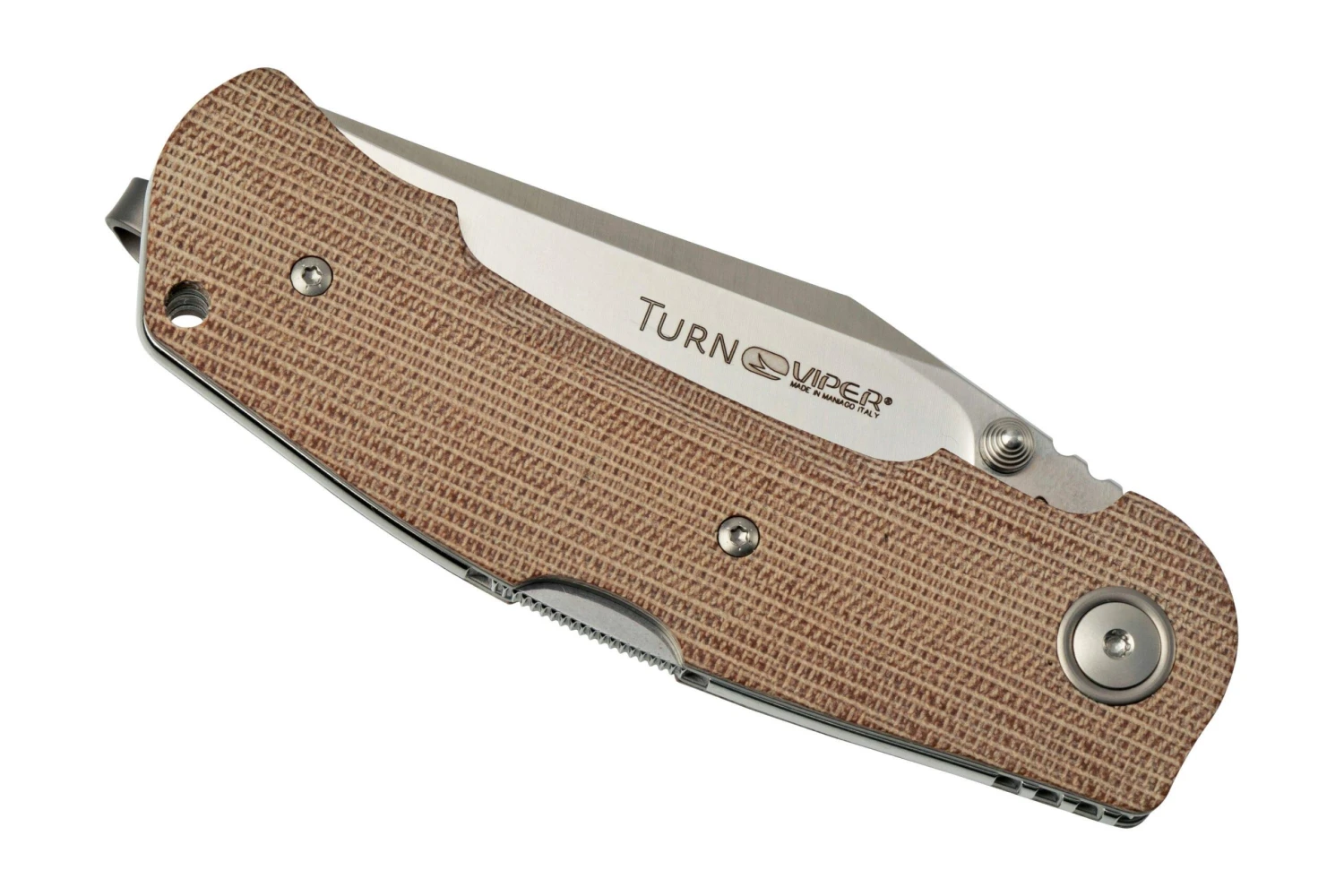 Viper Turn V5988CN Natural Canvas Micarta Navaja, Fabrizio Silvestrelli Design 8 Viper Turn V5988CN Natural Canvas Micarta Navaja, Fabrizio Silvestrelli Design - Image 6